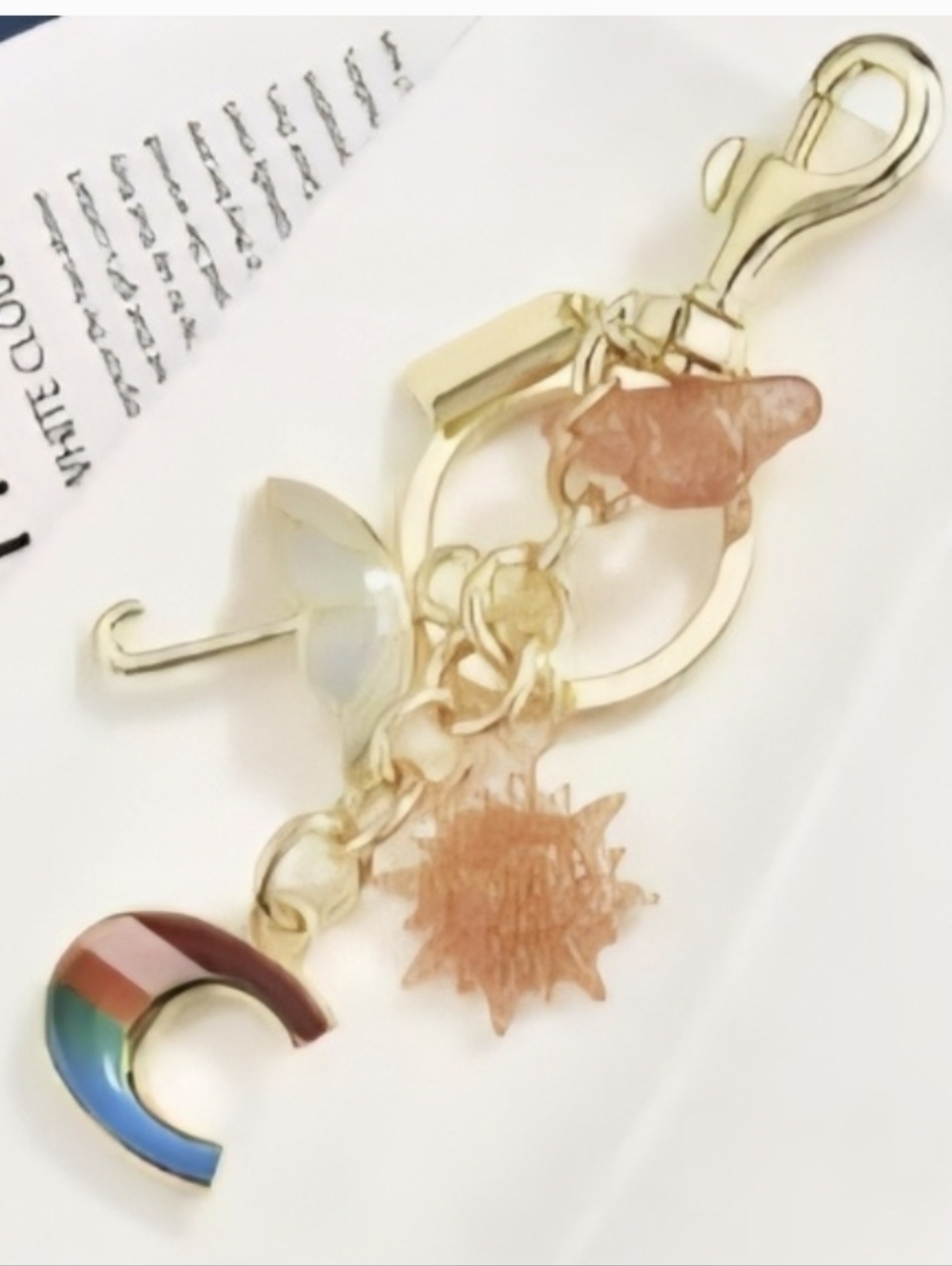 "C", Umbrella, Cloud & Sun Bag Charm/ Keychain NEW